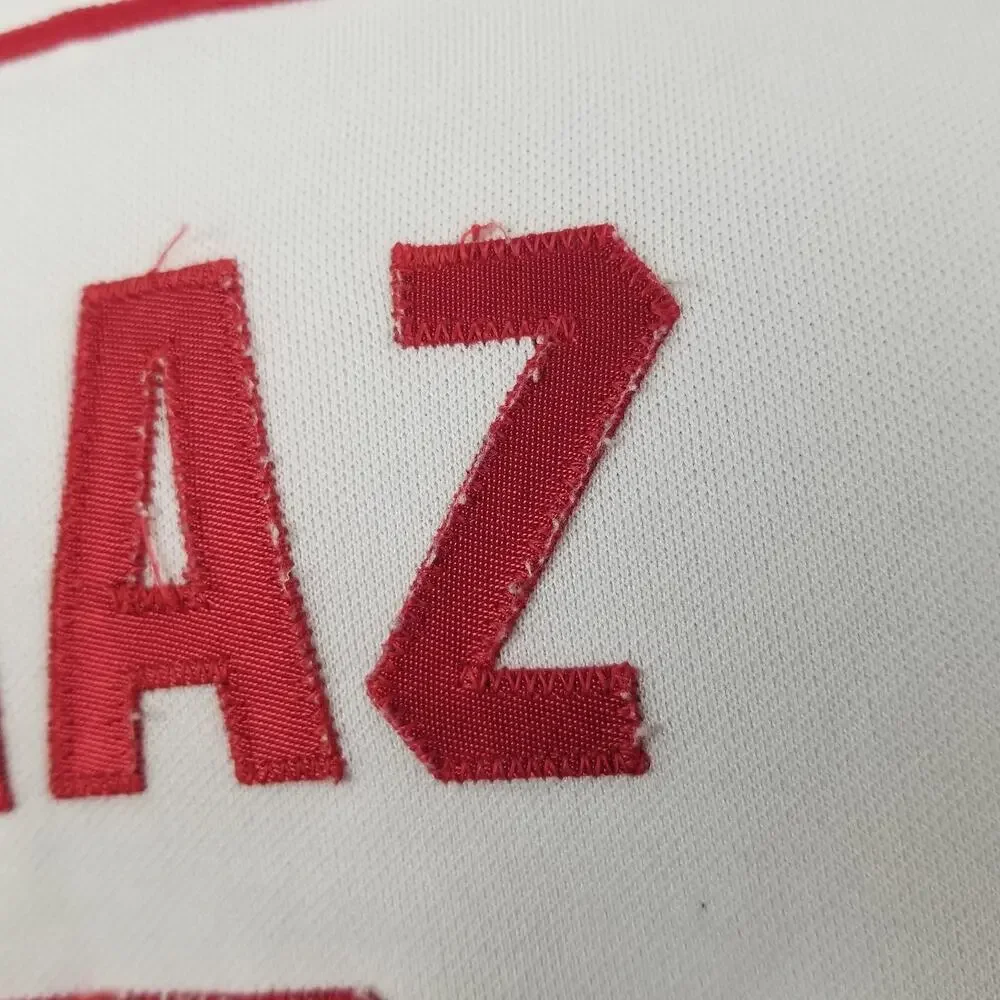 Cleveland Indians Jersey Youth Large White Home MLB Baseball Majestic‎ Diaz #2